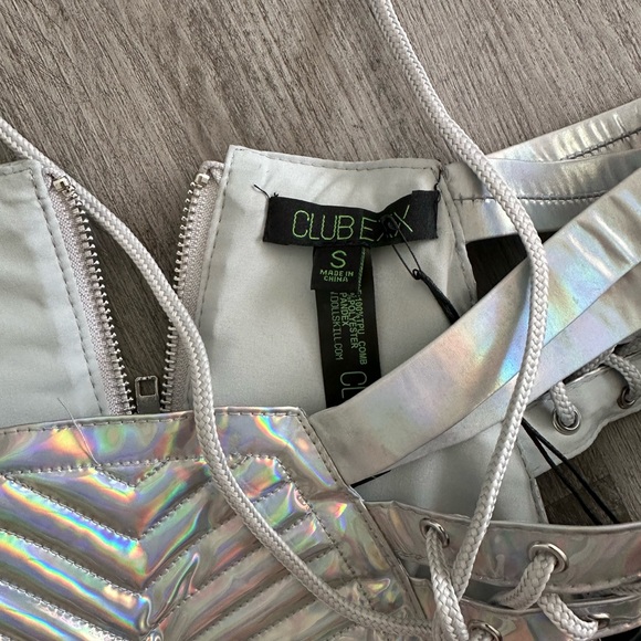 Club Exx Holographic rude awakening lace up shorts - Picture 4 of 4